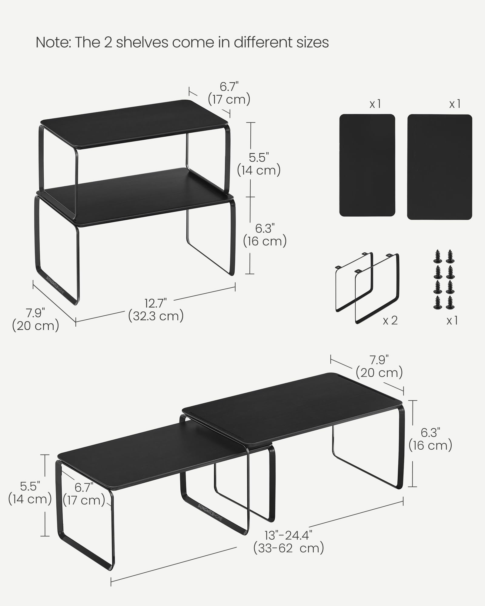 SONGMICS HOME Organizador de especias en gabinete con acceso facil