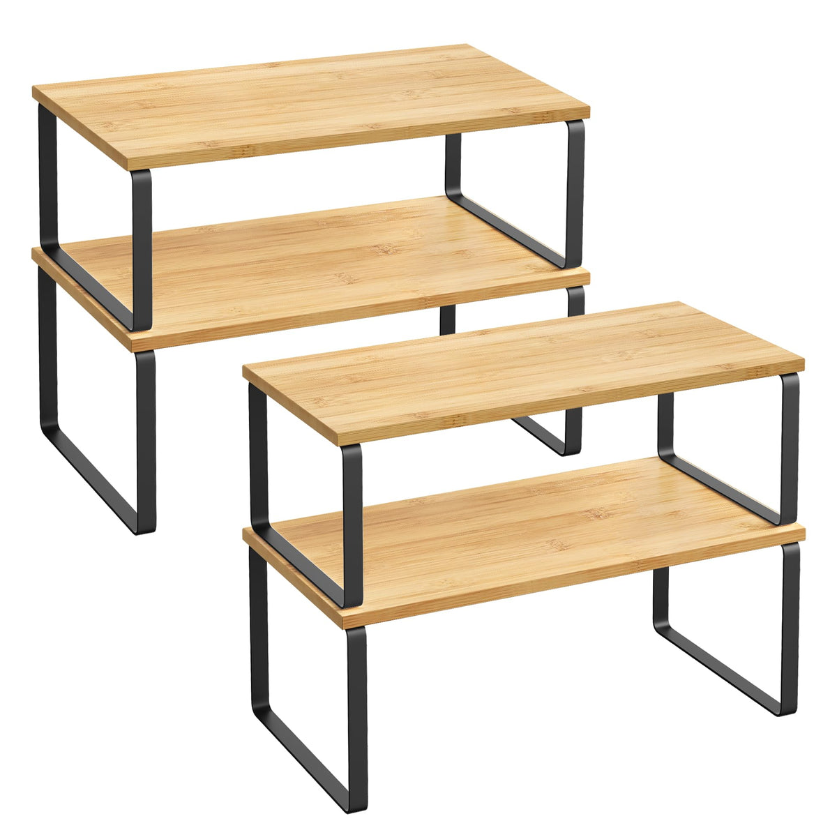 SONGMICS organizador de armario para cocina, estantes cuádruples, ideal para especias y utensilios.