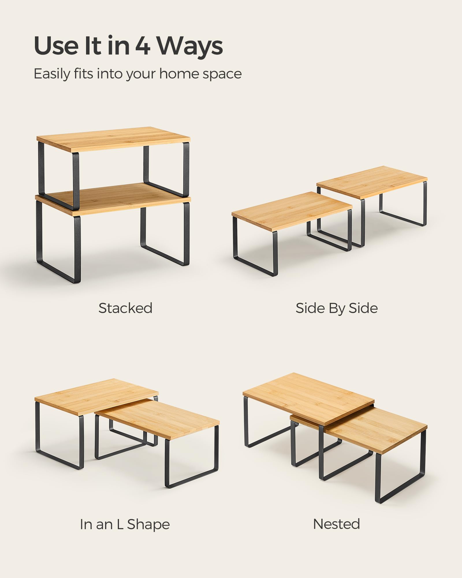 Songmics organizador de cocina elegante y práctico para espacio compacto.