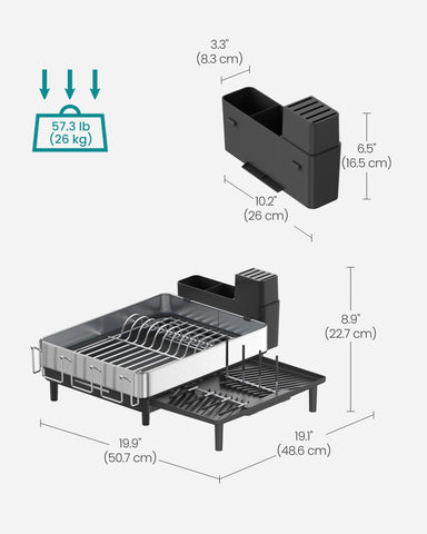 Porta utensilios SONGMICS con ranuras para utensilios y cuchillos.