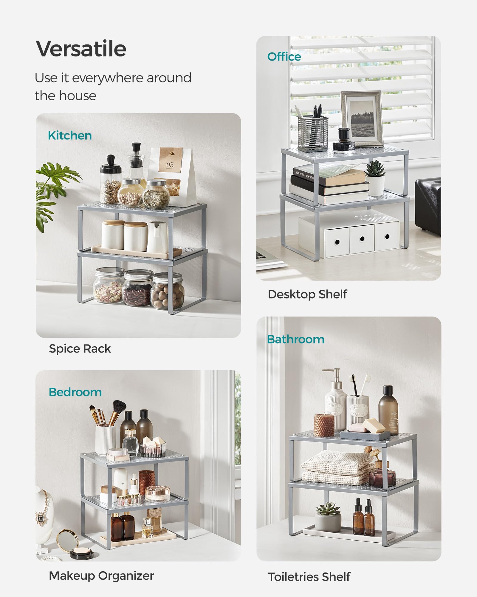 SONGMICS Spice Racks: dimensiones útiles para planificar distribución en cocina.