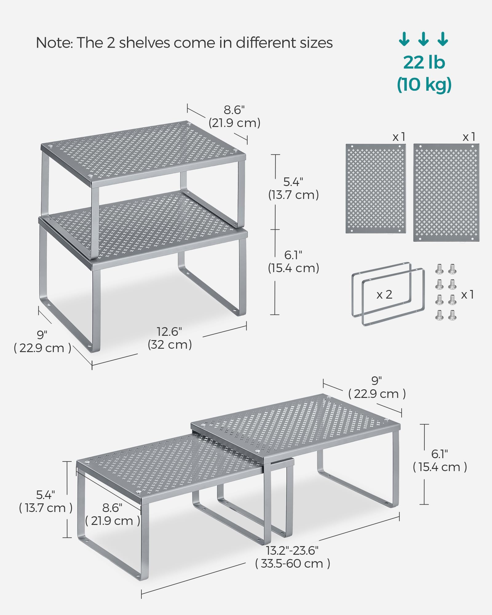 SONGMICS Spice Racks: estantes apilables para aprovechar armarios y encimeras.