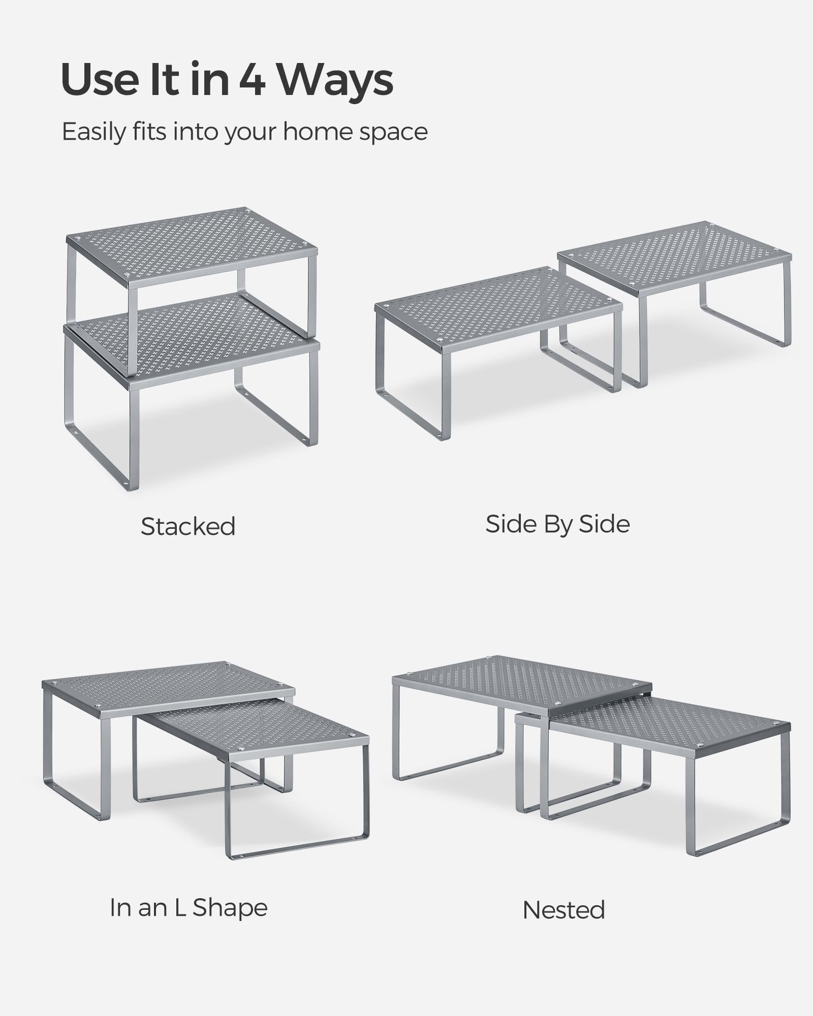 SONGMICS Spice Racks: superficie fácil de limpiar y construcción estable para uso diario.