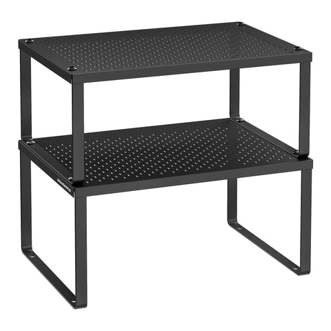 SONGMICS UKCS001B01: dos estantes para armario metálico, maximizan almacenamiento vertical y organización.