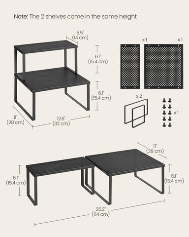 SONGMICS piezas robustas ofrecen soporte estable para artículos de cocina