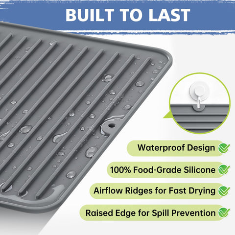 Songrey mat secado platos cocina, protege la encimera y evita derrames.