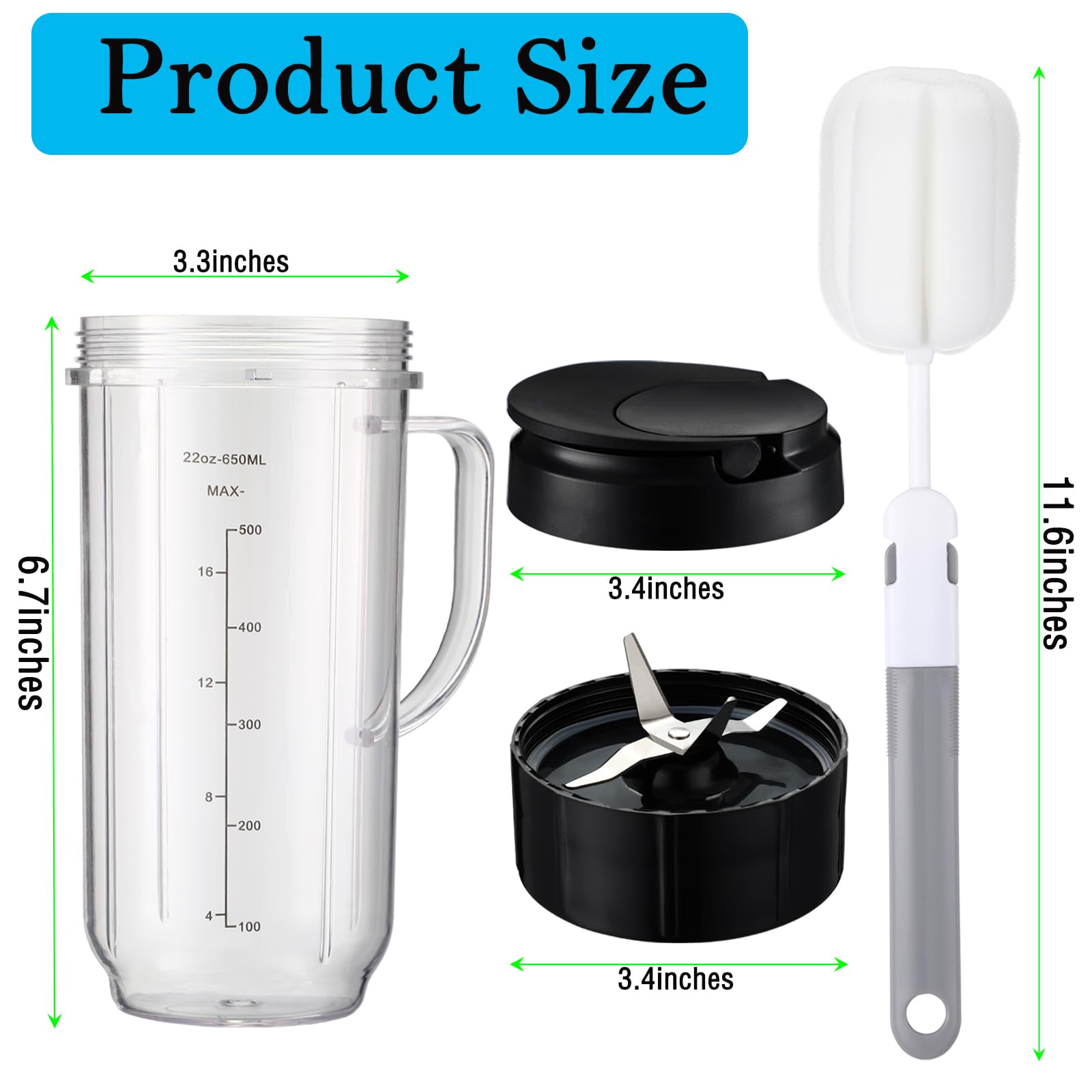 Sonkettek conjunto vasos 22oz con mango, porciones precisas.