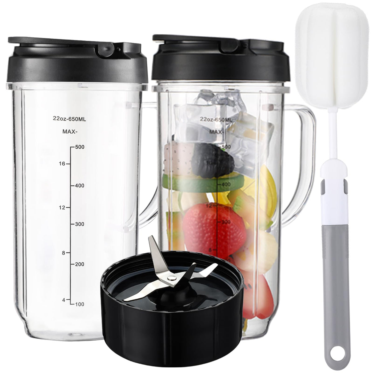 Sonkettek vaso 22oz con mango, vista frontal, porciones exactas.