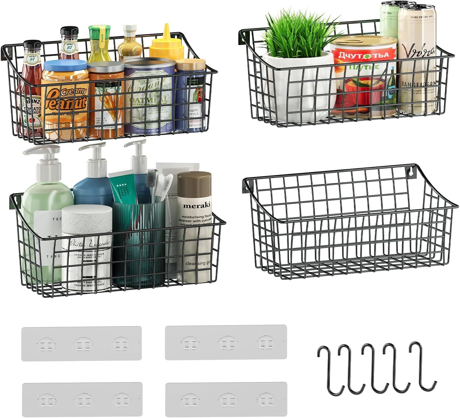 Sonyabecca cesta pared colgante; ideal para ordenar la cocina