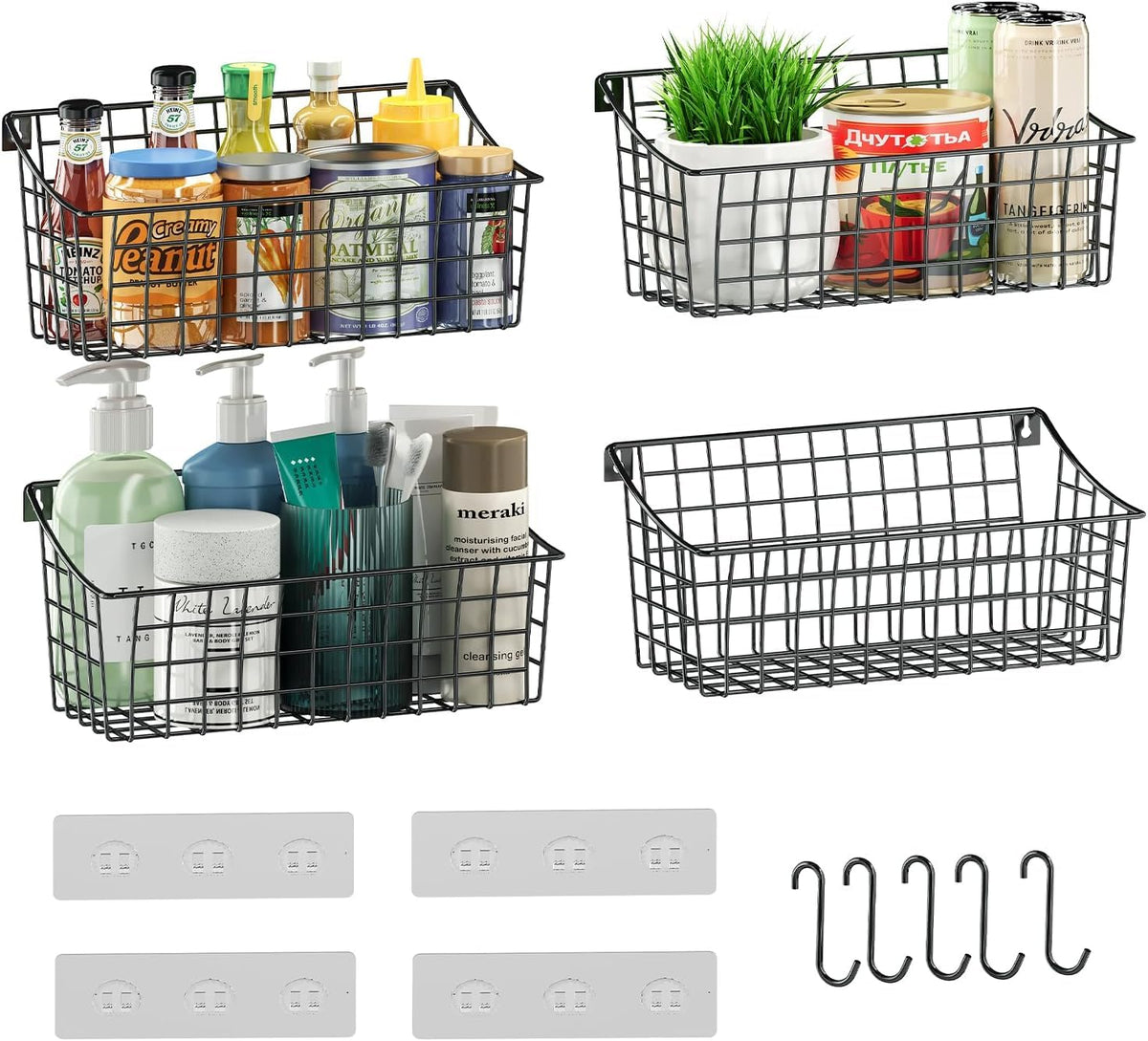 Sonyabecca cesta pared colgante; ideal para ordenar la cocina