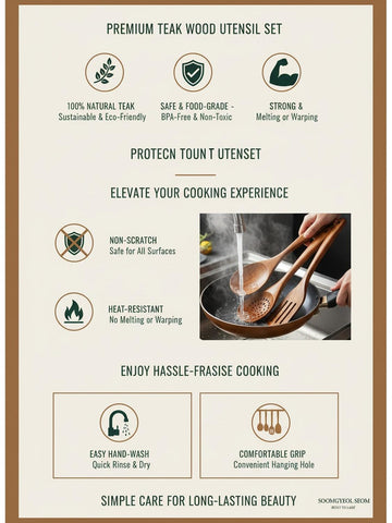 SOOMGYEOL SEOM set teca para cocinar, diseño no rayante protege sartenes