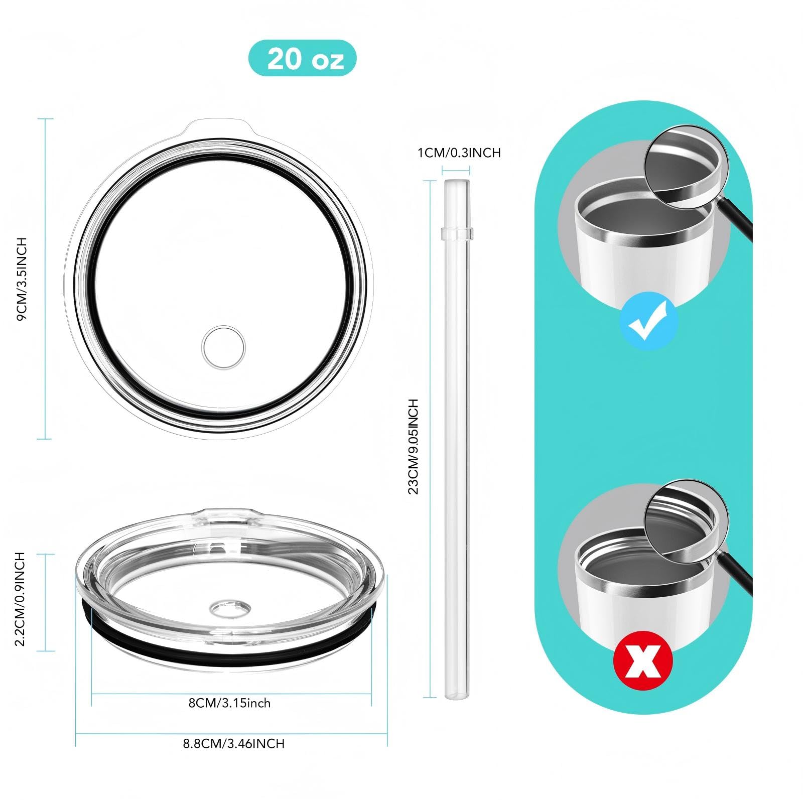 SOONSURE material sin BPA, tapa duradera y transparente para ver el nivel.