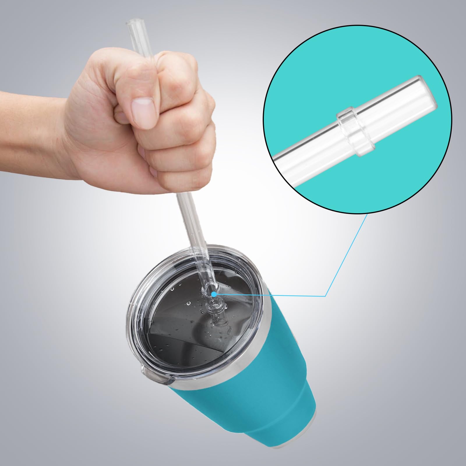 SOONSURE tapa-paja para taza 24oz, boca amplia para sorber suave.