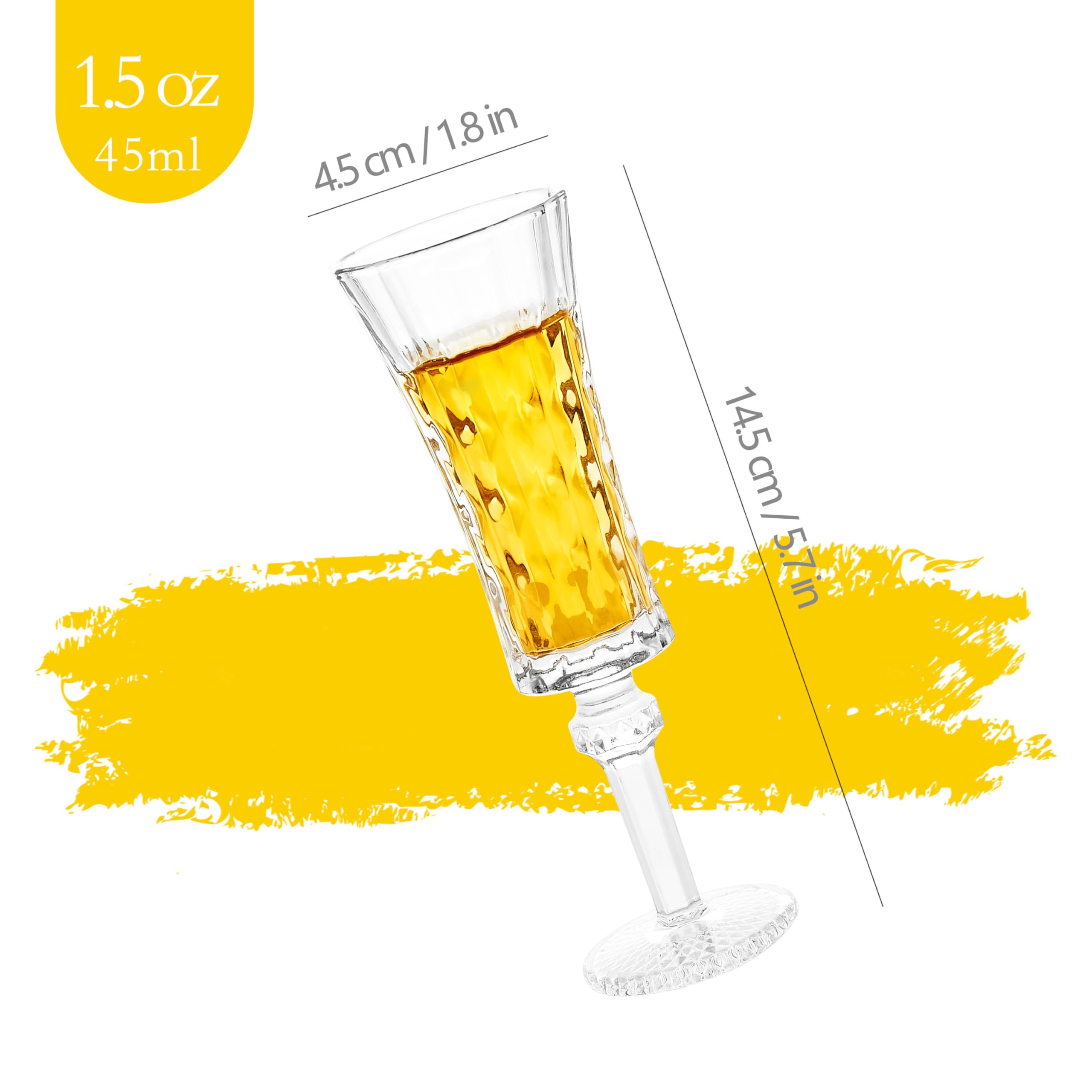 Soopiiso copas cordial transparentes con patrones, realzan los colores de cócteles.