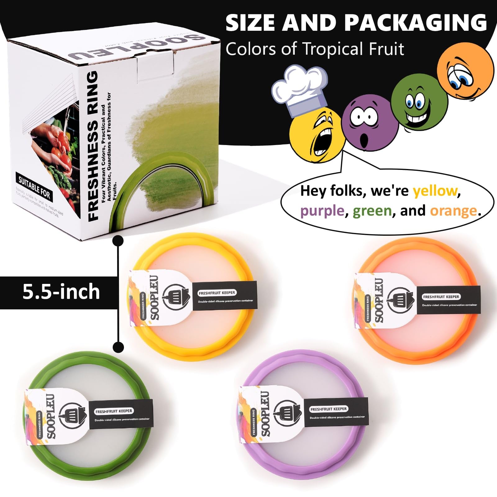 SOOPLEU Aguacate Saver: ajuste de perfil para adaptarse a frutas irregulares.