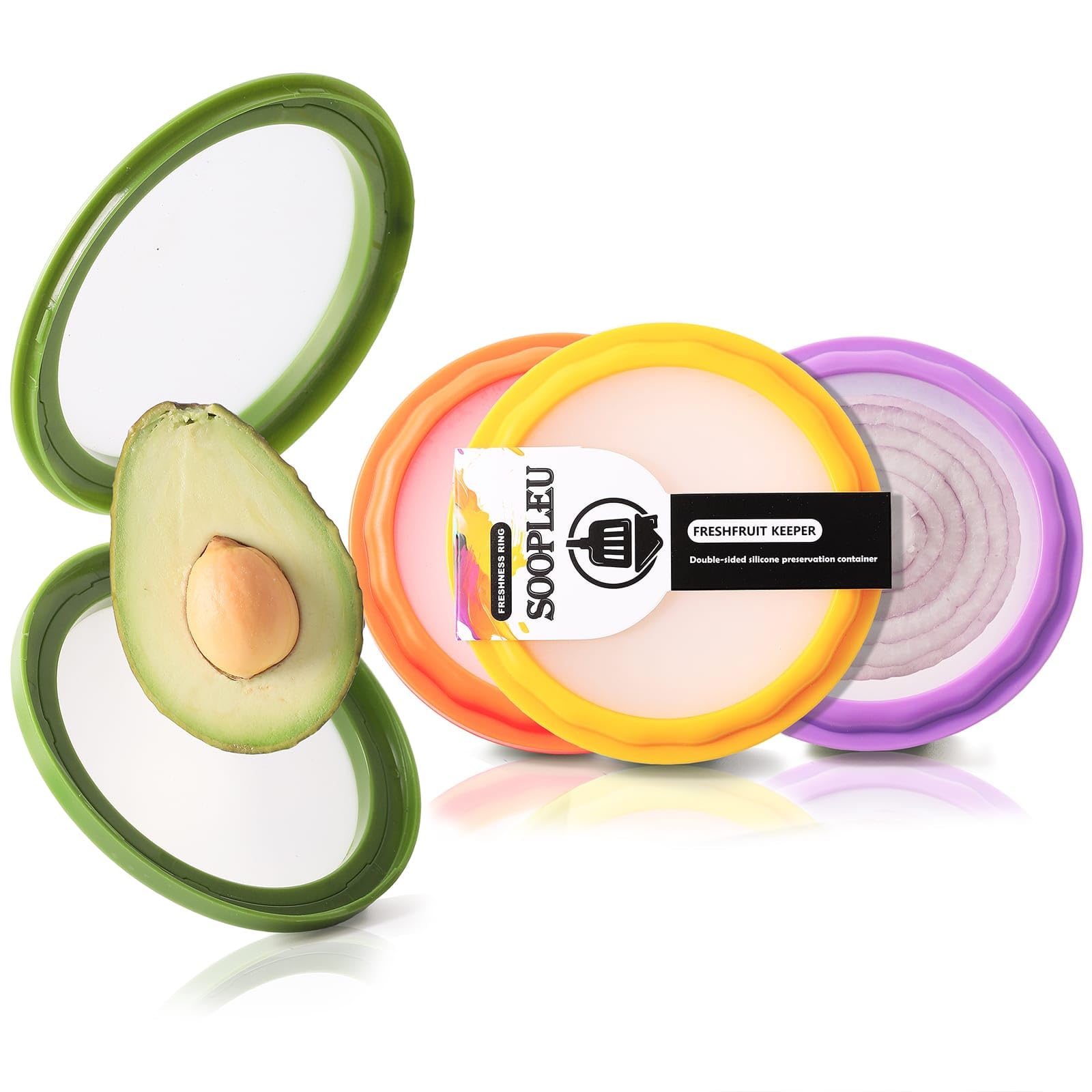 SOOPLEU Aguacate Saver: cuerpo cristal para identificar contenido sin abrir y conservar frescura.