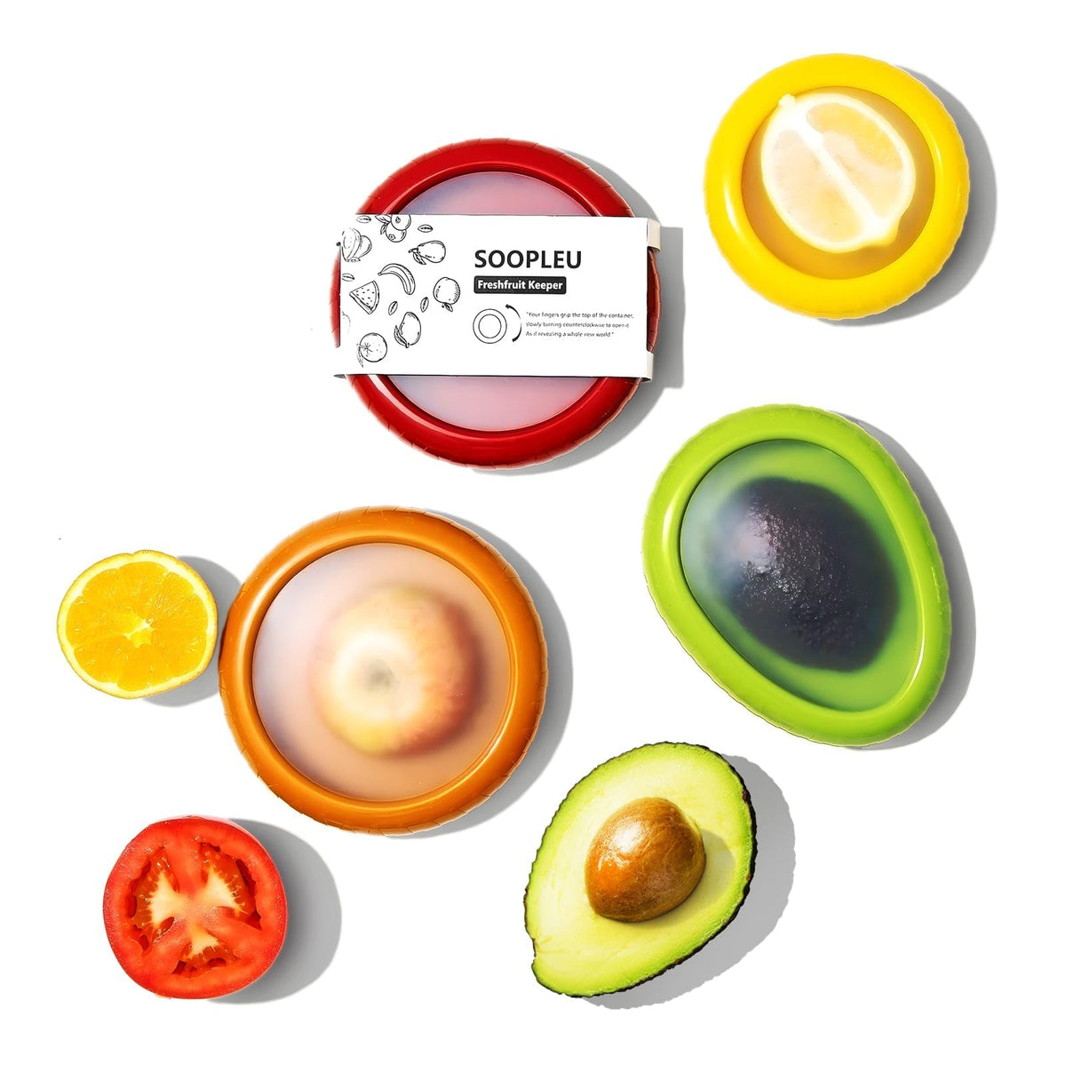 SOOPLEU Conservador de aguacates: conserva medio aguacate fresco en la nevera con tapa hermética.