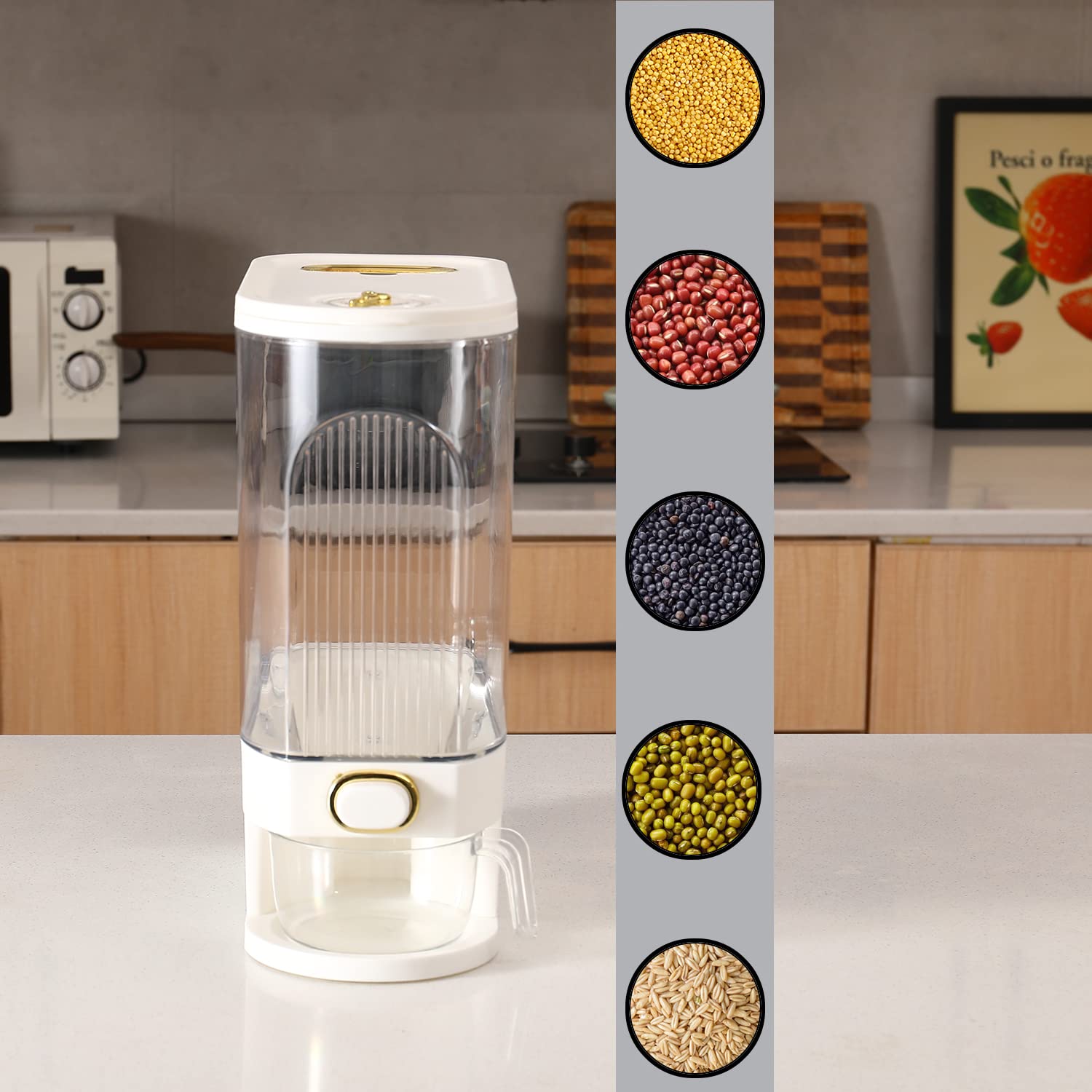 Sooyee dispensador de arroz con diseño compacto para encimera