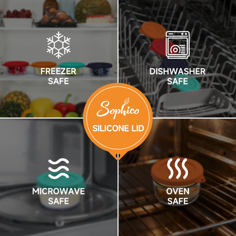 SOPHICO tapa silicona soporta altas temperaturas, uso versátil en frío y caliente