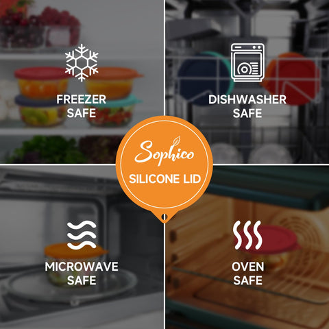 SOPHICO tapa silicona 2 tazas resistente a -40℃ a 230℃ para diversas temperaturas.