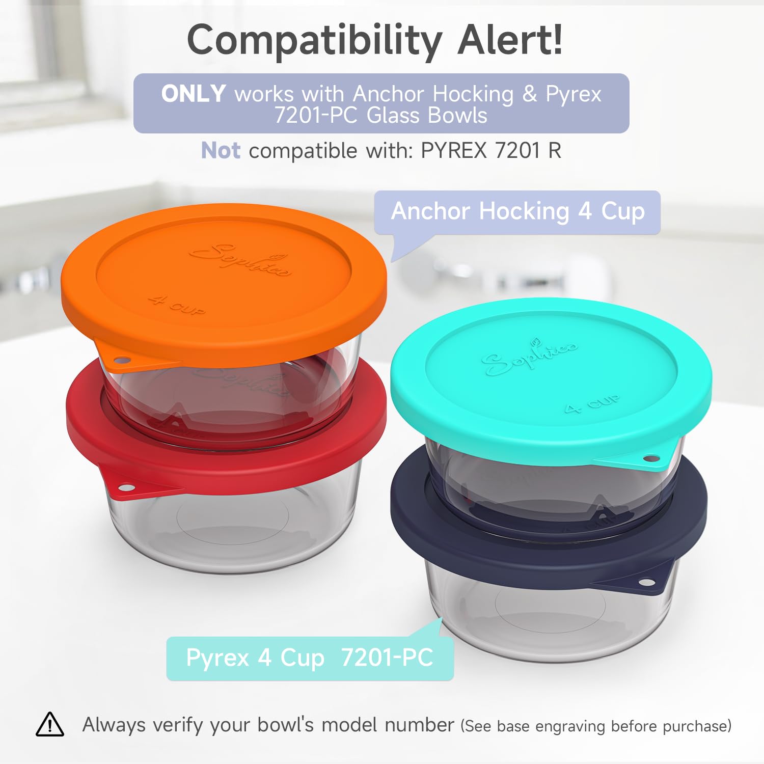 Tapa de silicona Sophico para 4 tazas, cierre hermético en azul marino.