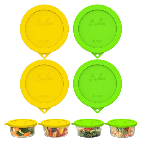 Tapa de SOPHICO para 4 tazas con color amarillo-verde y sello hermético.
