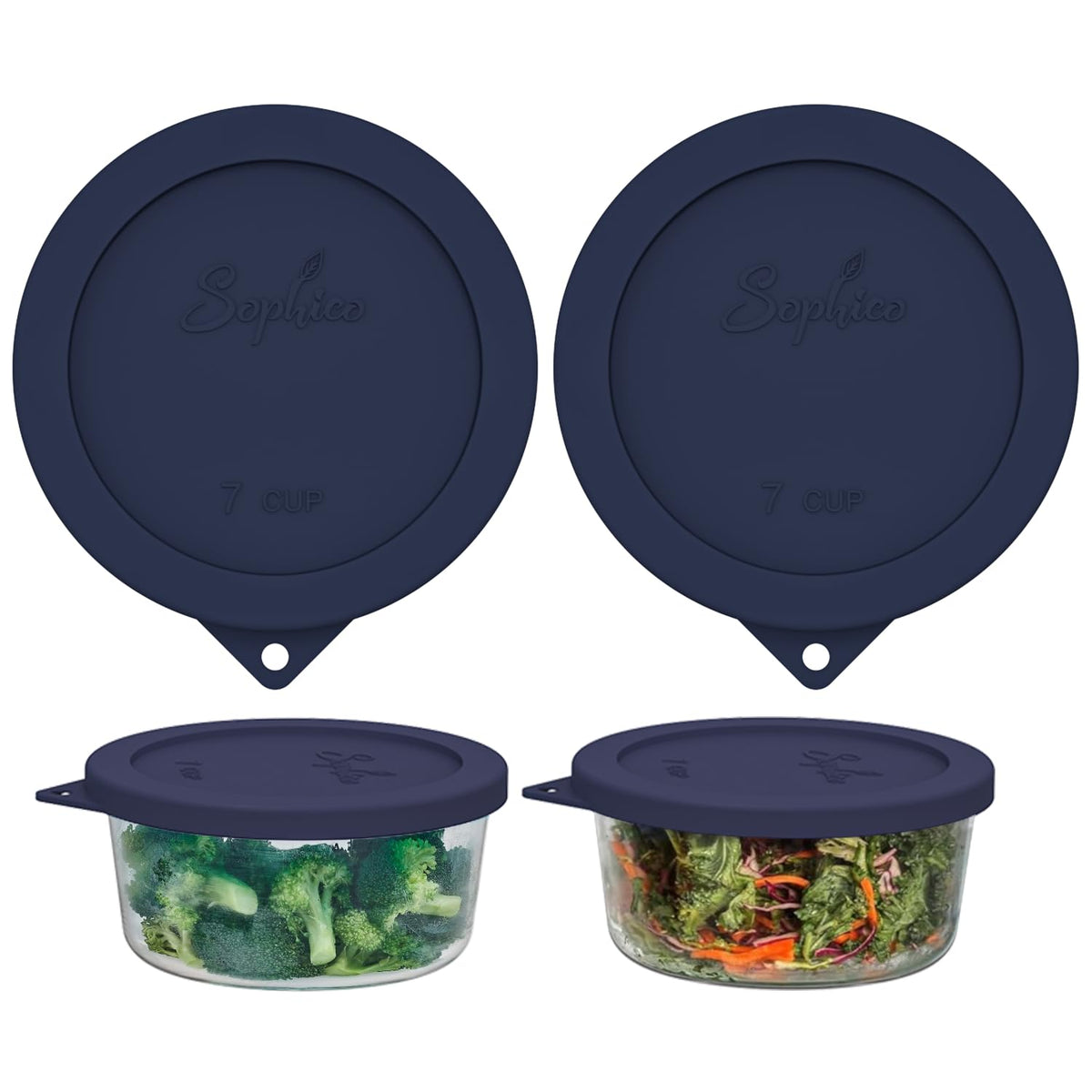 SOPHICO tapa de silicona para tazones redondos de 6/7 tazas, cierre seguro.