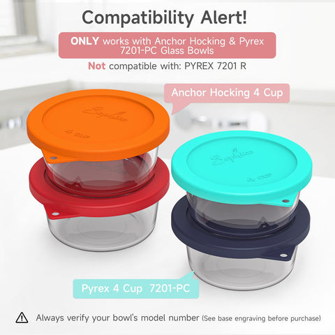 Tapas SOPHICO de silicona para vidrio redondo, compatibles con Anchor Hocking y Pyrex.
