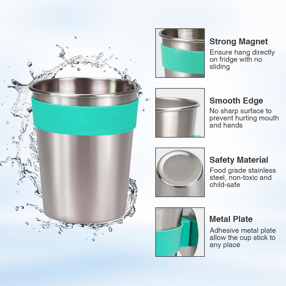SOPHICO taza de acero inoxidable 8oz, duradera y fácil de limpiar