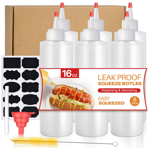 Botellas Sopito 16oz para dispensar condimentos con control