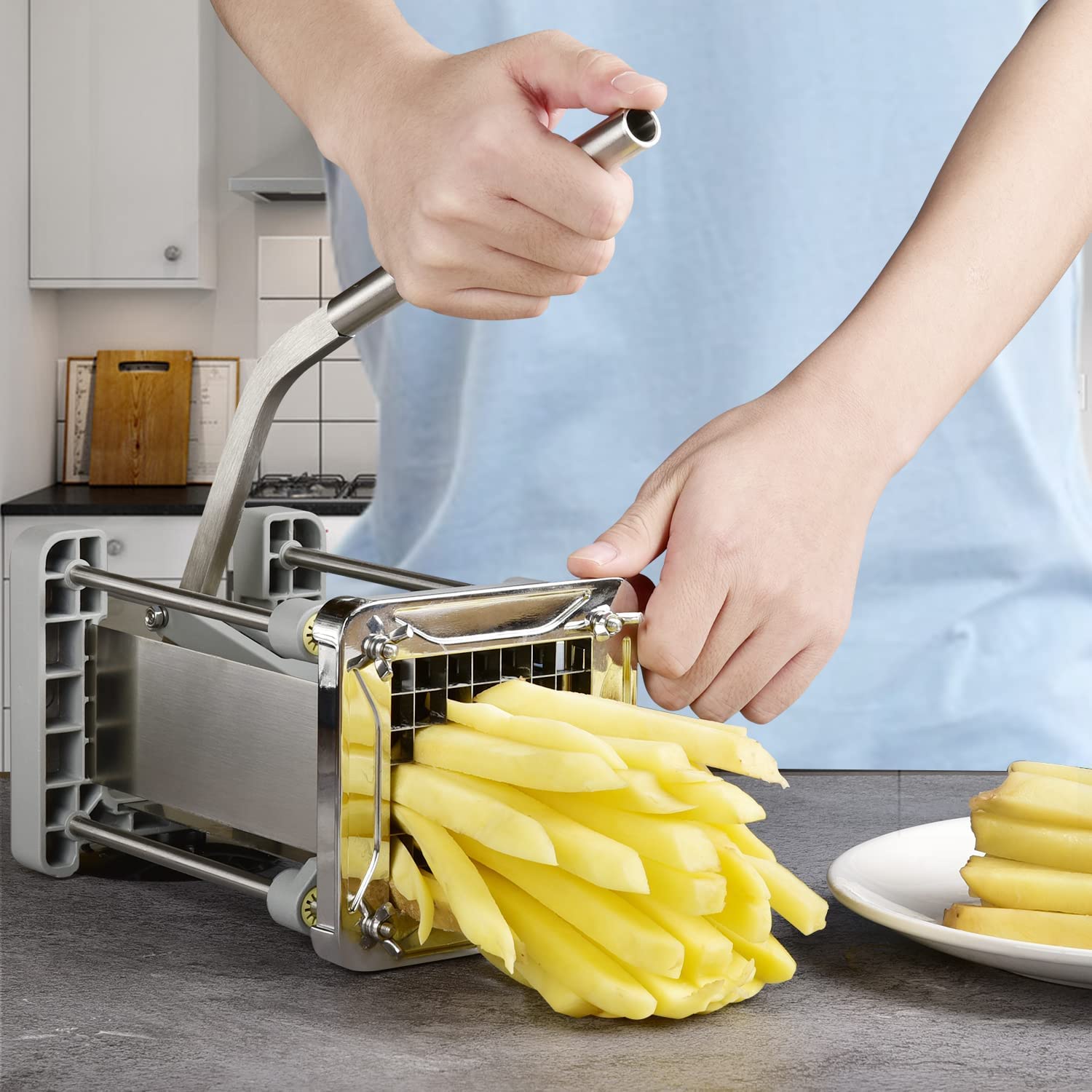 Sopito cortador profesional de patatas, corte 3/8 pulgada para tiras perfectas.