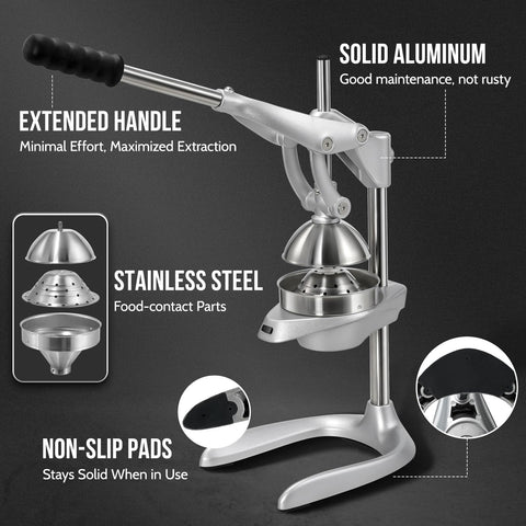 Sopito exprimidor diseño seguro con asa extendida