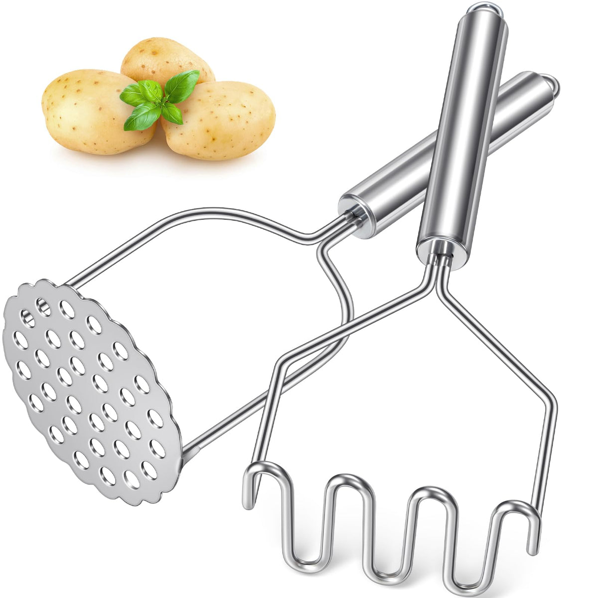 Sopito machacador-papas ondulado de acero inoxidable para resultados rápidos