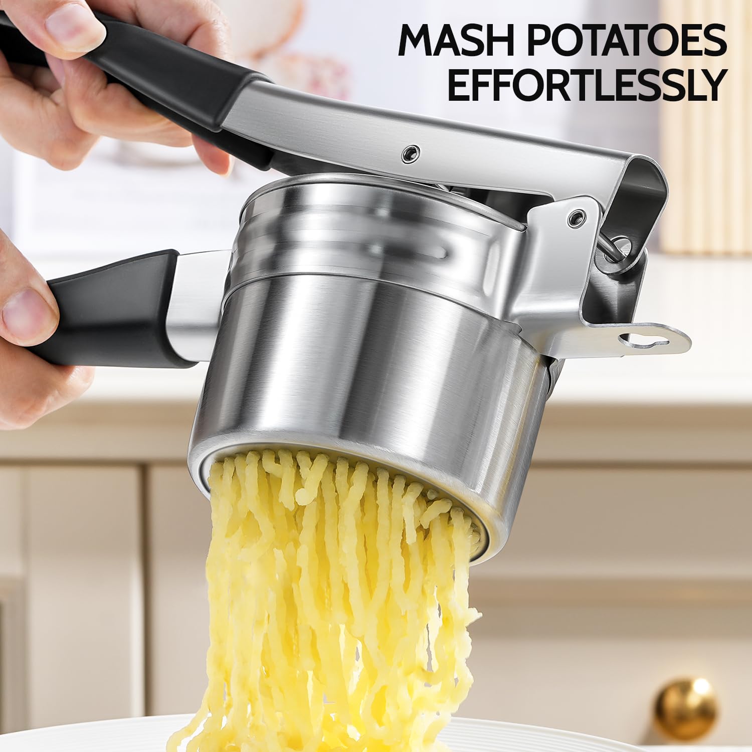 Mango ergonómico de 12 pulgadas en Sopito para prensar sin fatiga.