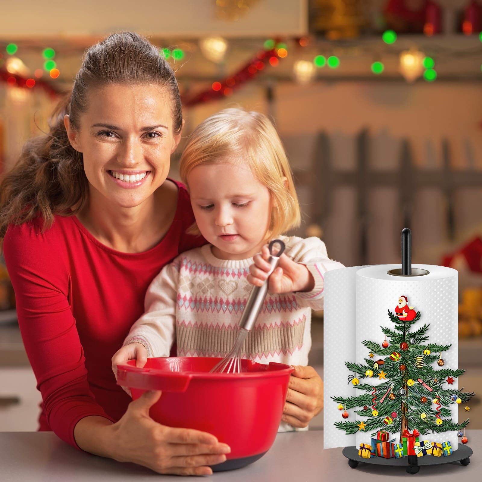 Soporte de toallas de papel navideño decoración para hogar y cocina.