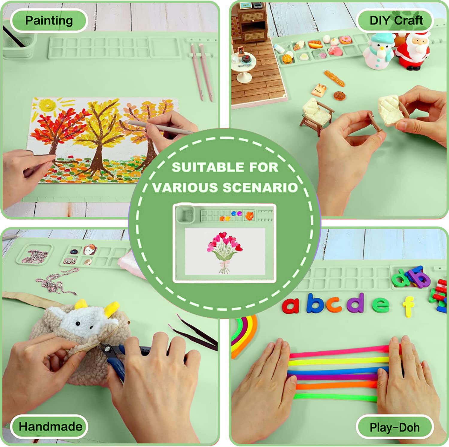 SOQKEEN Mat artesanía plegable, fácil de guardar y transportar.