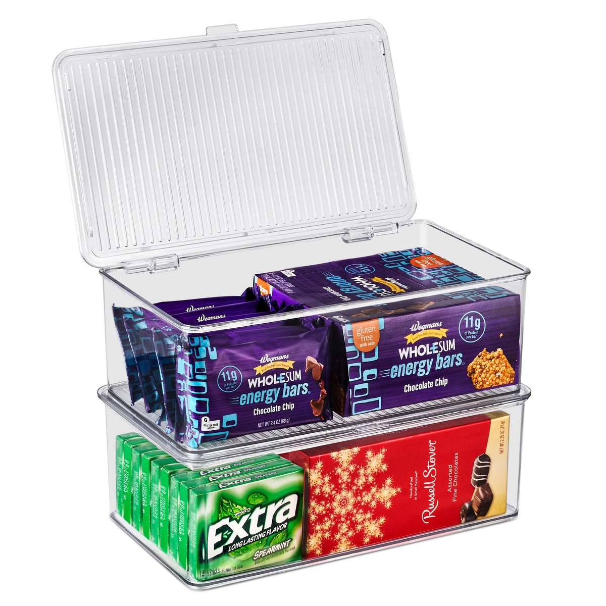 Sorbus cajas con tapa plegable para despensa, ideal para organización rápida.