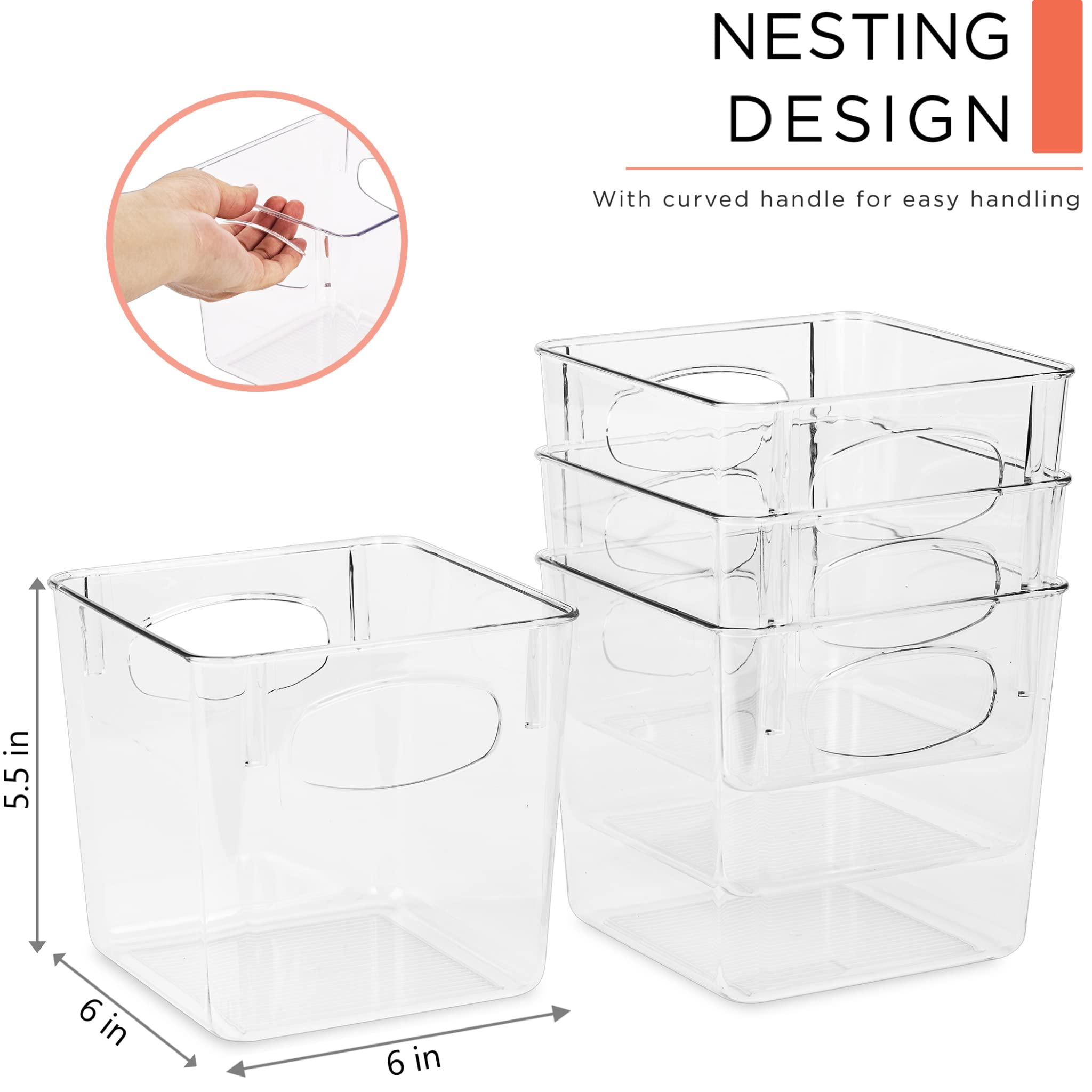 Cajas Sorbus transparentes para ropa en armario con visualización rápida de prendas.