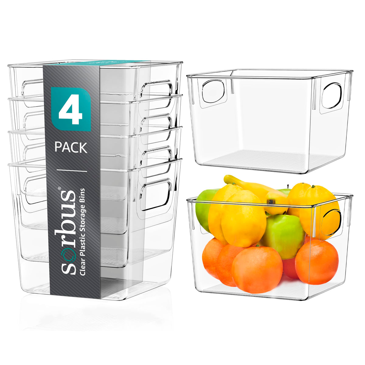 Sorbus cajas de plástico transparentes para ropa, fácil acceso y organización.