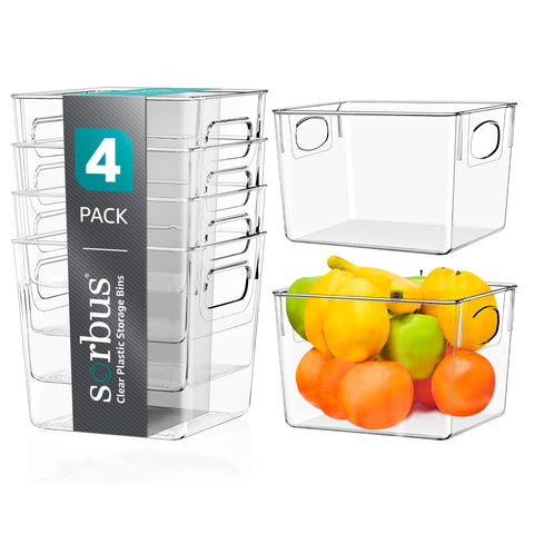 Sorbus cajas de plástico transparentes para ropa, fácil acceso y organización.