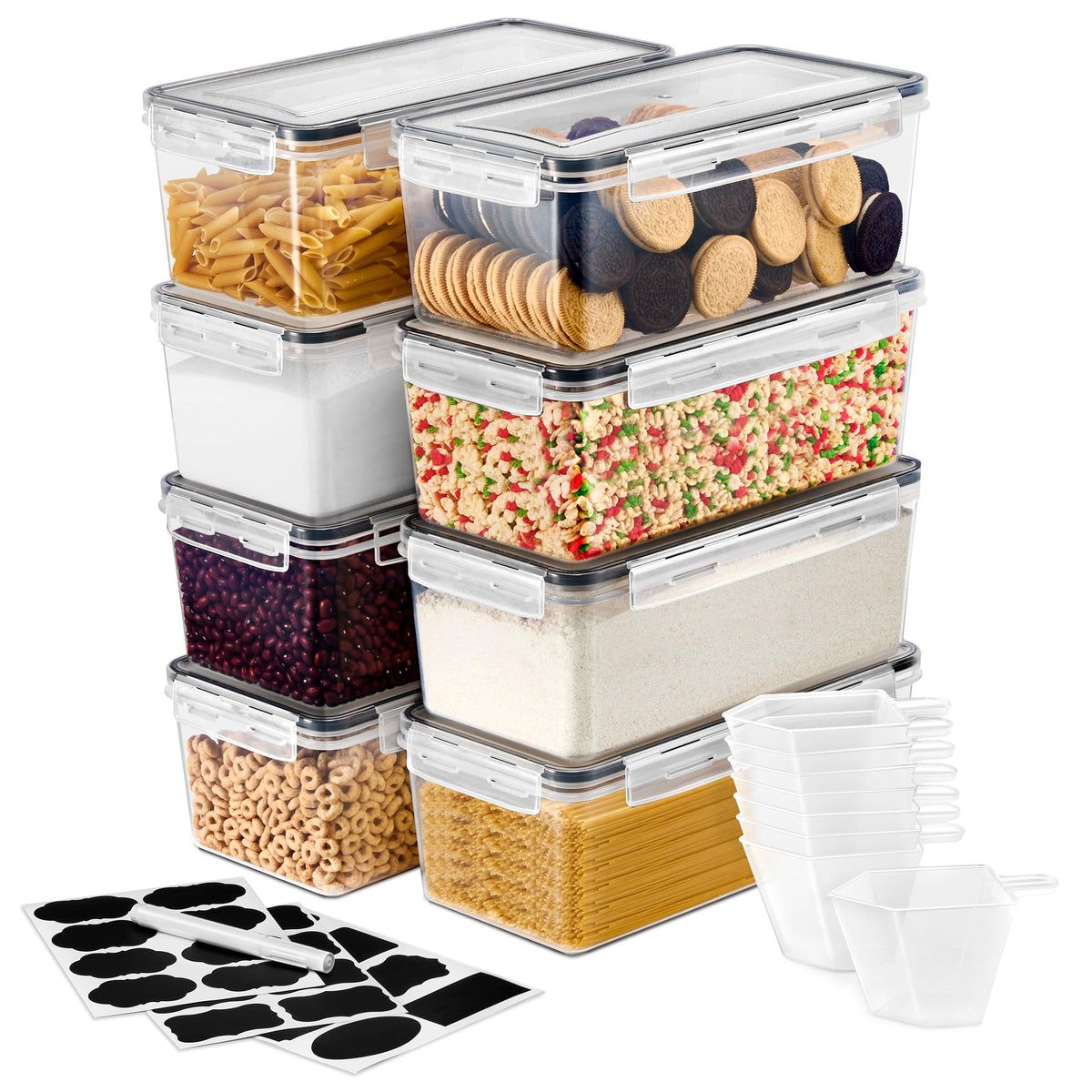 Conjunto de 8 contenedores Sorbus para despensa y organización de la cocina.