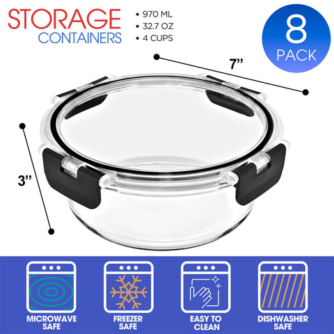 Sorbus: recipientes de vidrio apilables en el refrigerador para ahorrar espacio.