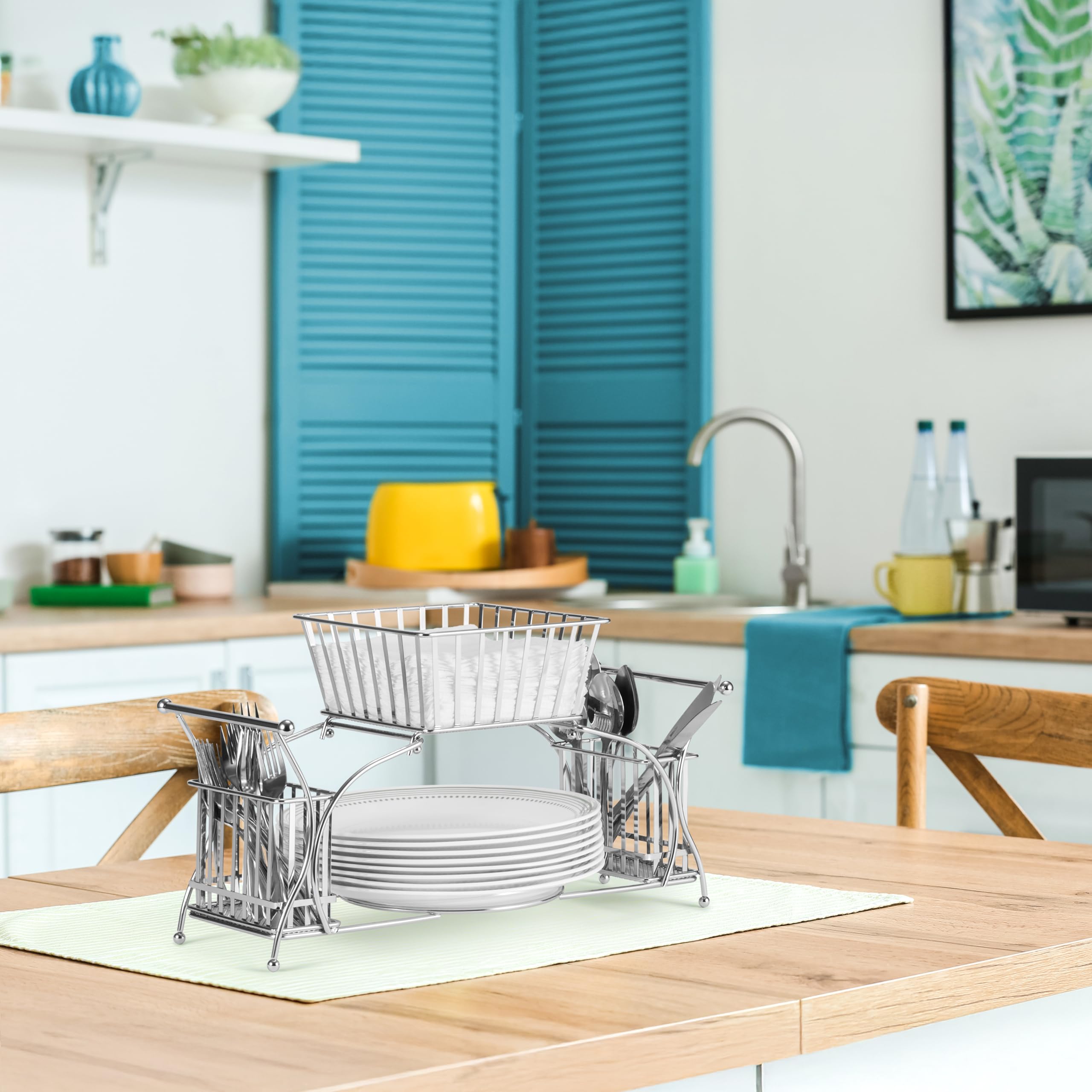 Sorbus organizador-de-mesa: organizador compacto para plato, cubiertos y servilletas en la mesa.