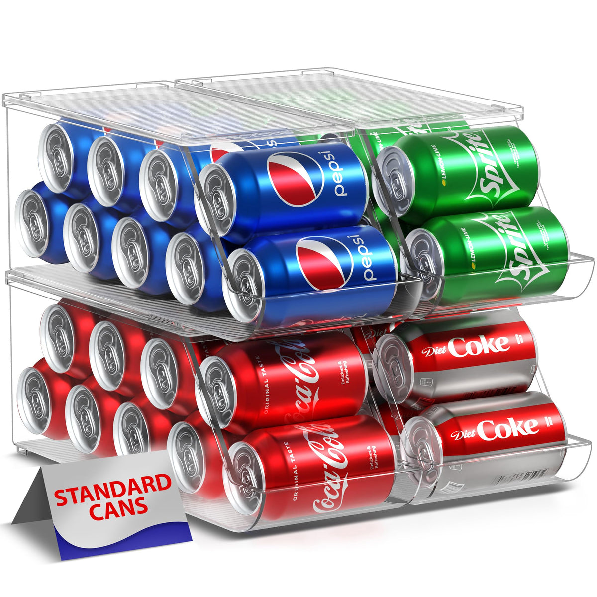 Sorbus organizador de 9 latas para refrigerador con tapa, práctico y espacioso.