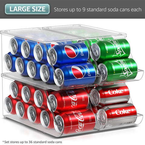 Sorbus organizador libre de BPA para latas en refrigerador, seguridad para bebidas.