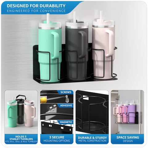 Sorbus organizador de tazas acabado negro para estilo moderno en la cocina.