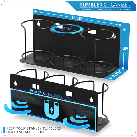 Sorbus organizador de tazas con montaje por tornillos para fijación estable.
