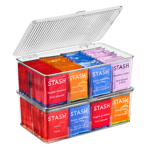 Sorbus organizador de té con insertos removibles para crear ocho secciones.