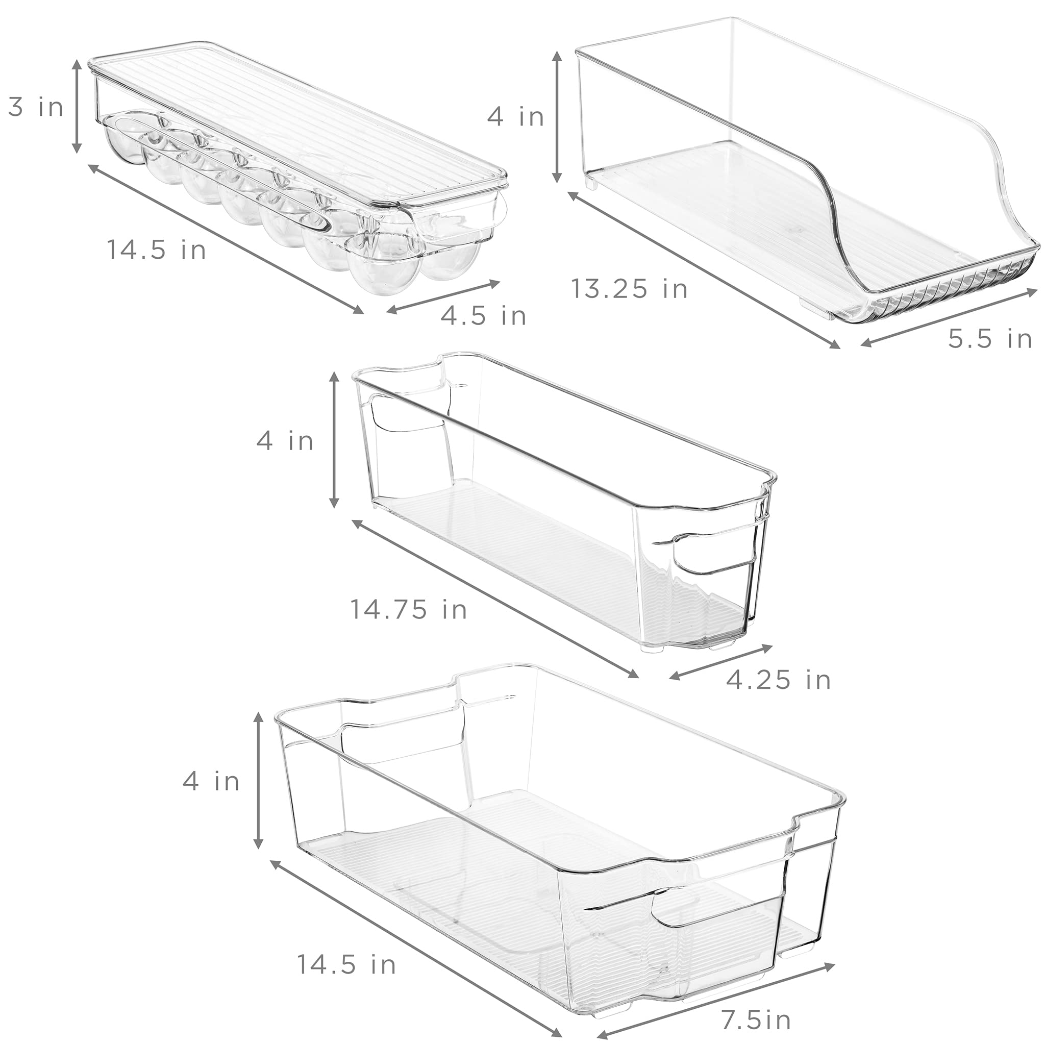Sorbus juego de 8 organizadores: depósito compacto y apilable para maximizar espacio