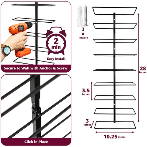 Sorbus rack de metal negro, acabado duradero para cocina o bar